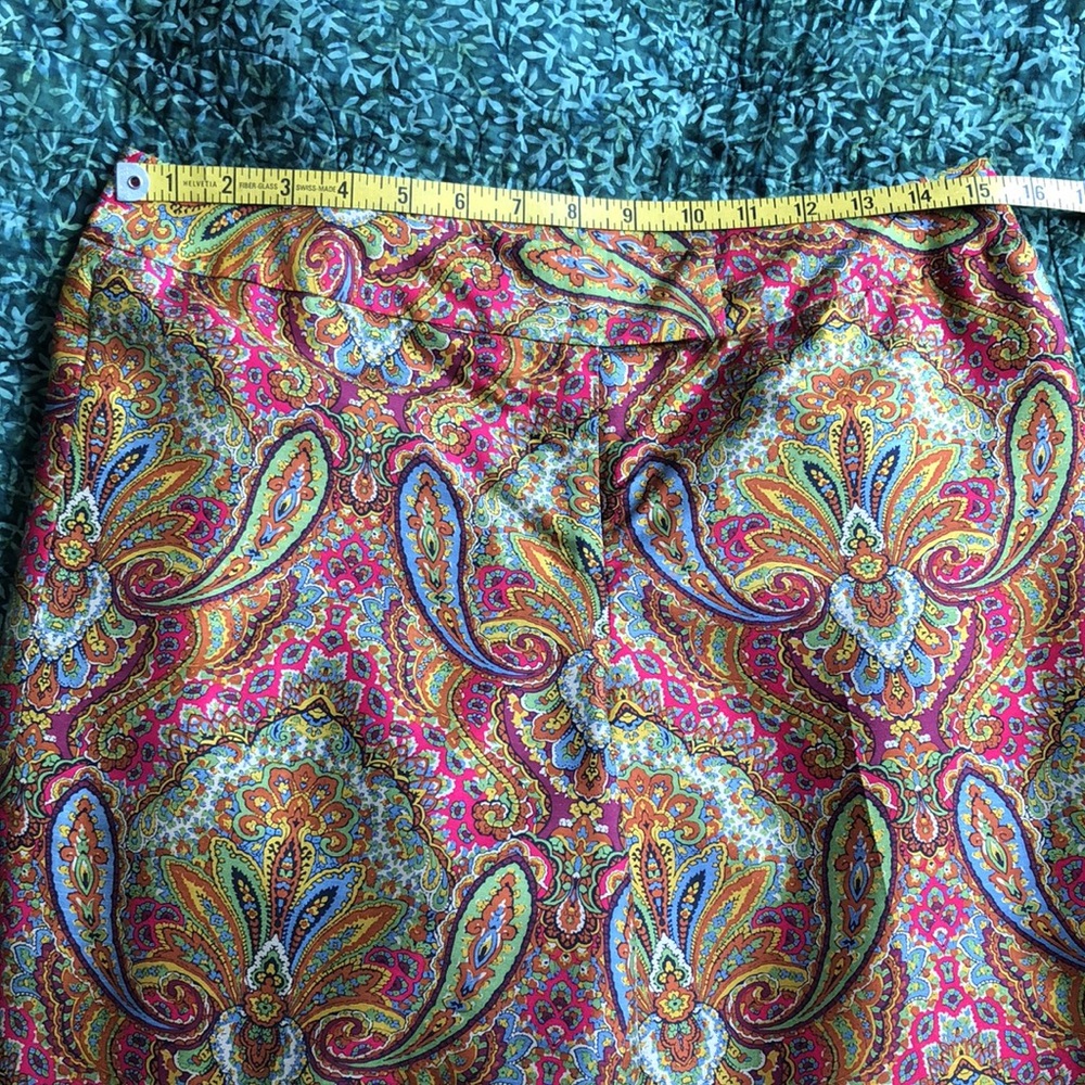 8 Silk Paisley Pants Audra Liz Claiborne - Picture 6 of 8